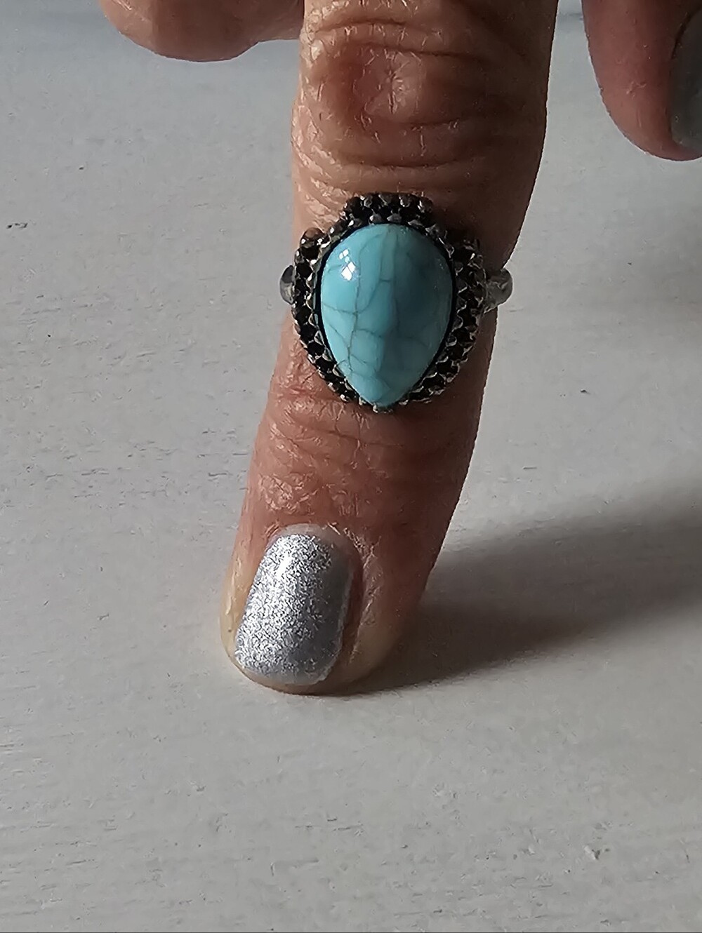 Turquoise Teardrop Statement Ring - Women Jewelry